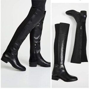 Sam Edelman Pam Over The Knee OTK Black Leather Flat Boots Size 7